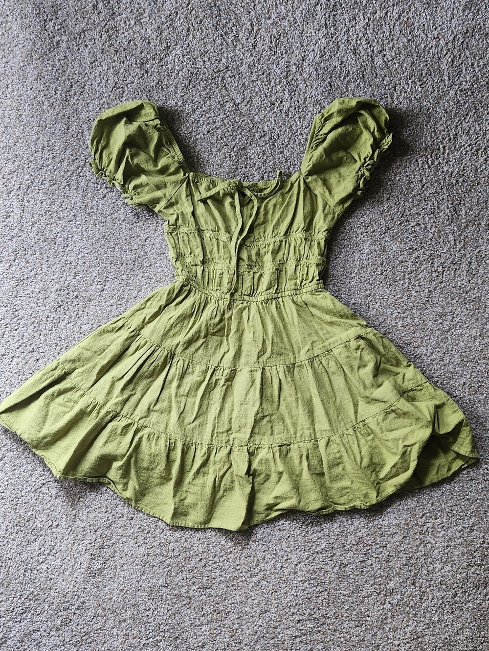 Mini Green Cottegecore Dress